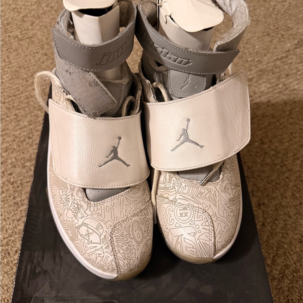 Jordan Men’s White and Light Gray High-Top Sneakers